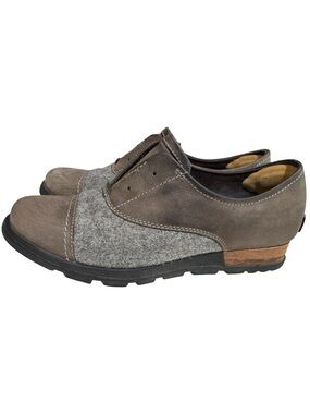 Sorel Women's Major Oxford Grey Suede Slip-On Loafers - 8
